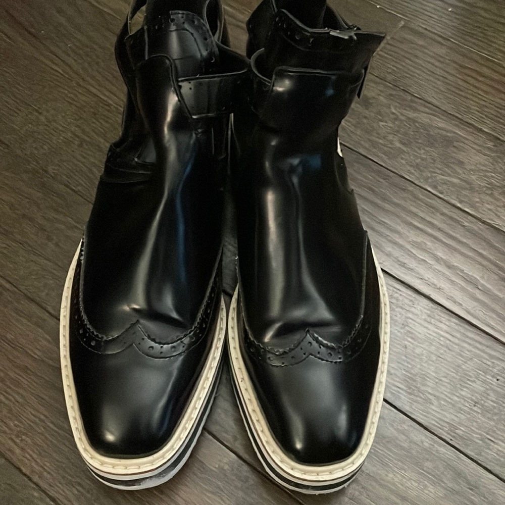 Black Zara brogan booties